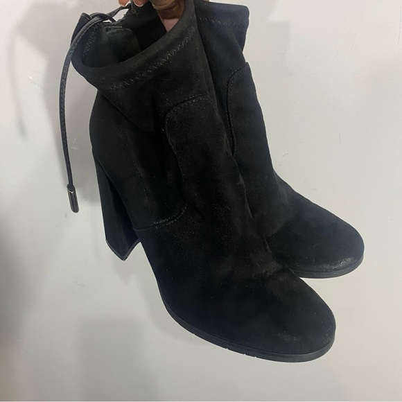 The Shoe Box Nanda Black Suede Bootie Block Heel - Picture 6 of 12